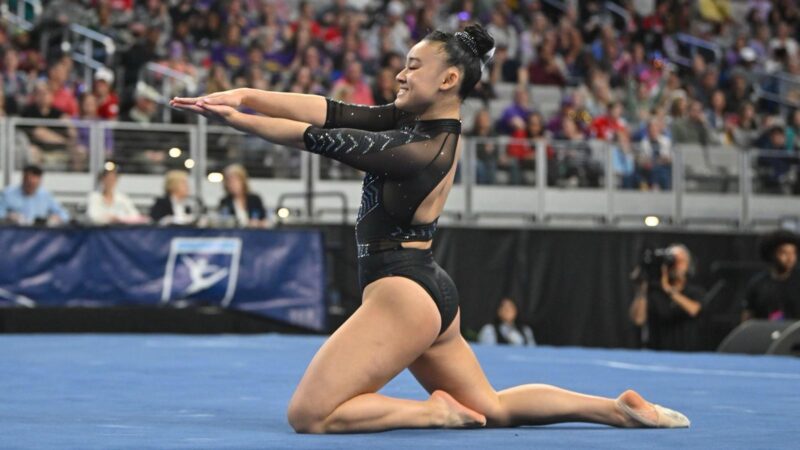 NCAA Gymnast, Leanne Wong, representing the Florida Gators.