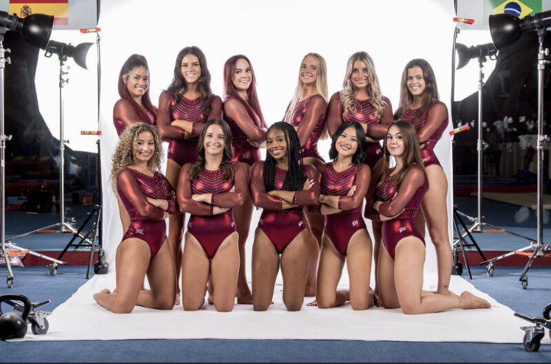 Iowa State Gymnastics Team. Senior Team Picture 2021-22. 